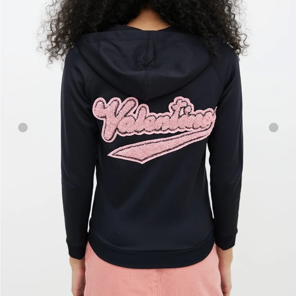 NWT Valentino Garavani Logo Embroidery Zip-Up Hoodie Size M